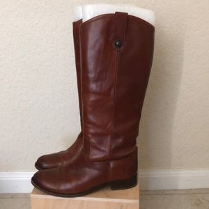 Frye Melissa Button Riding Boot Cognac